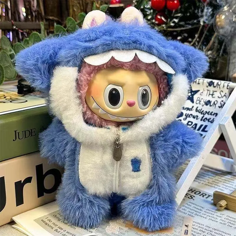 Lovely Animal Onesie Set For 15-17cm Labubu V1 V2 V3 Doll Clothes Dinosaur Costume for Ropa Labubu Cartoon Dress Up Accessories