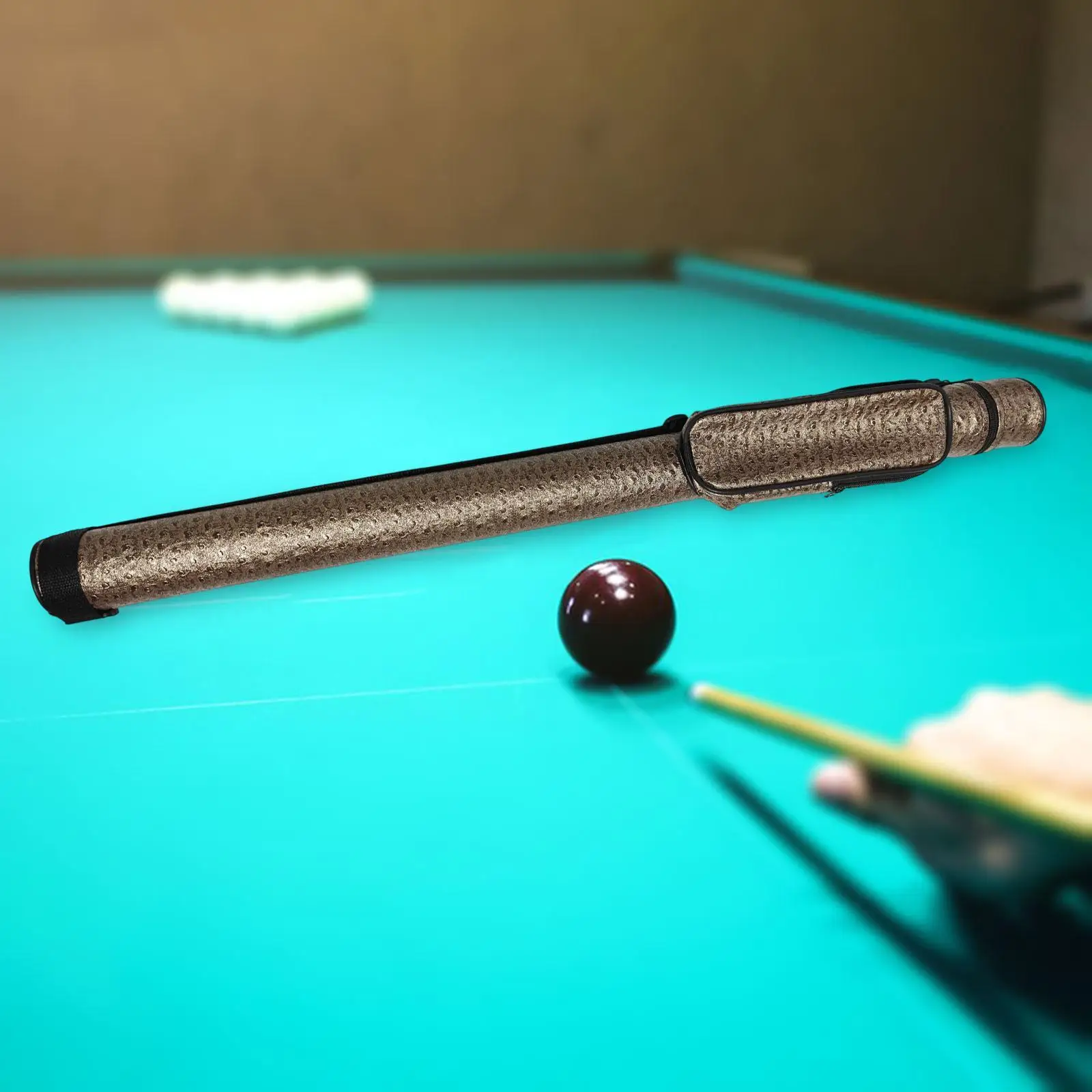 Billiards Pool Cue Case Carrying Bag 1/2 Cue Case Scratch Resistant 1/2 Cue Bag Portable Carrier Container Storage Pouch