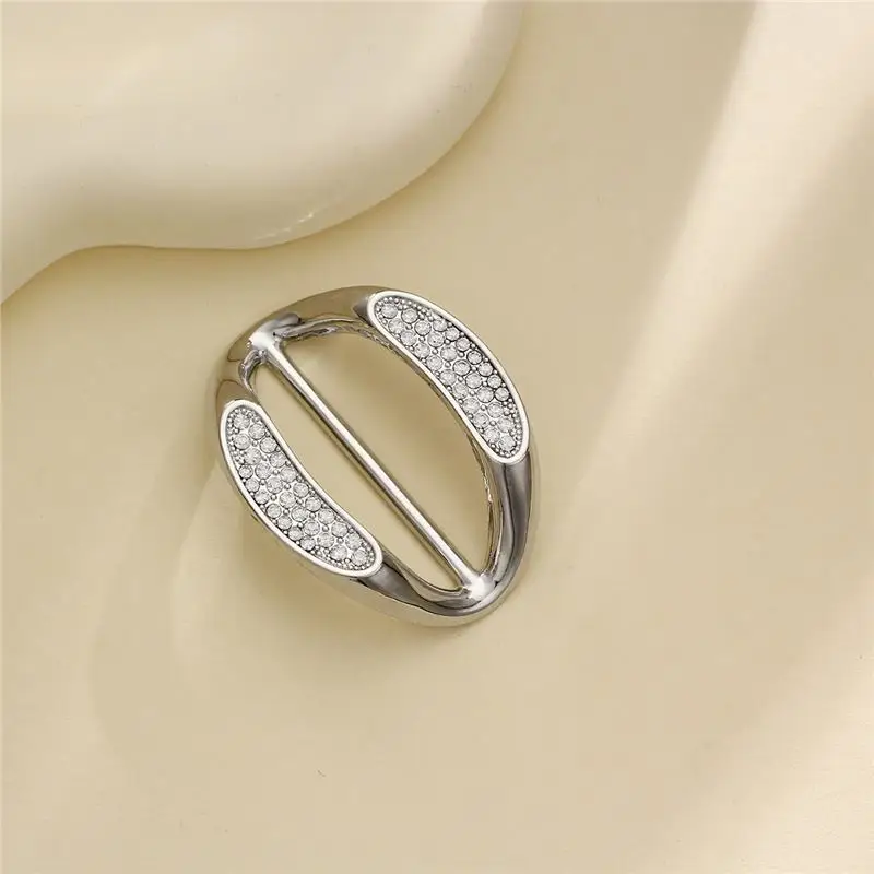 Gold Color Special Shaped Buckles Rhinestone Ornaments Summer Silk Scarf Buckles for Women view 4