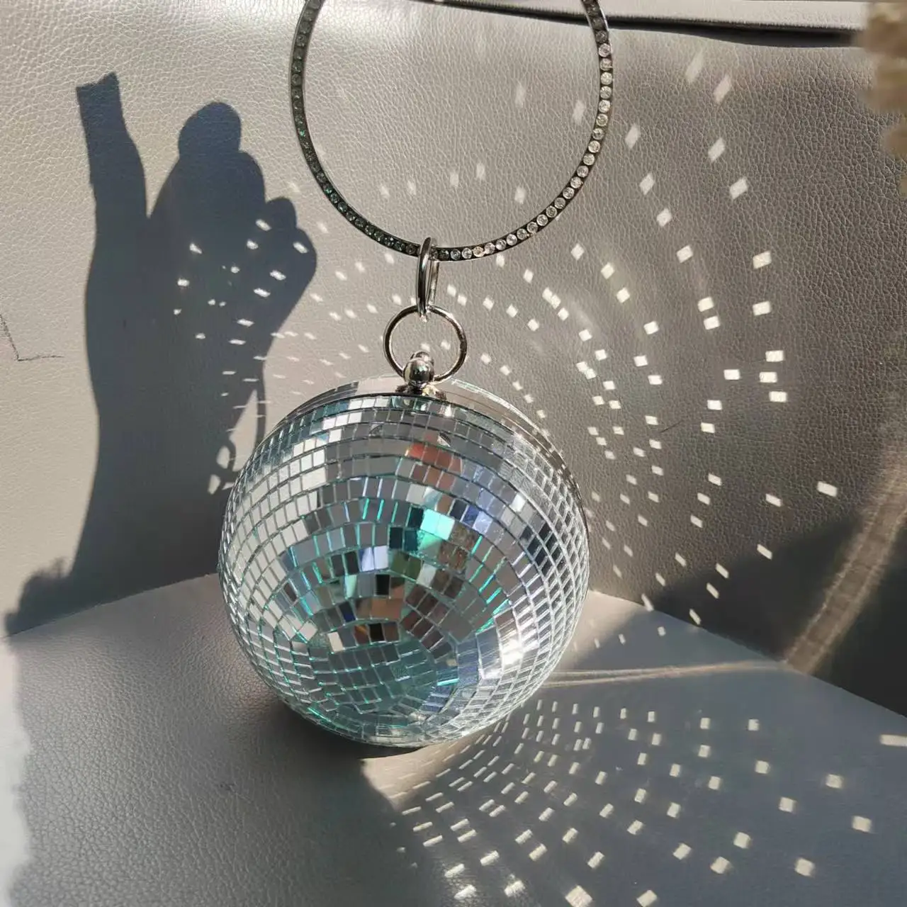 2024  Handmade Bag  Purse New Year Party Xmas Reflective Disco Ball Clutch Purse Bag