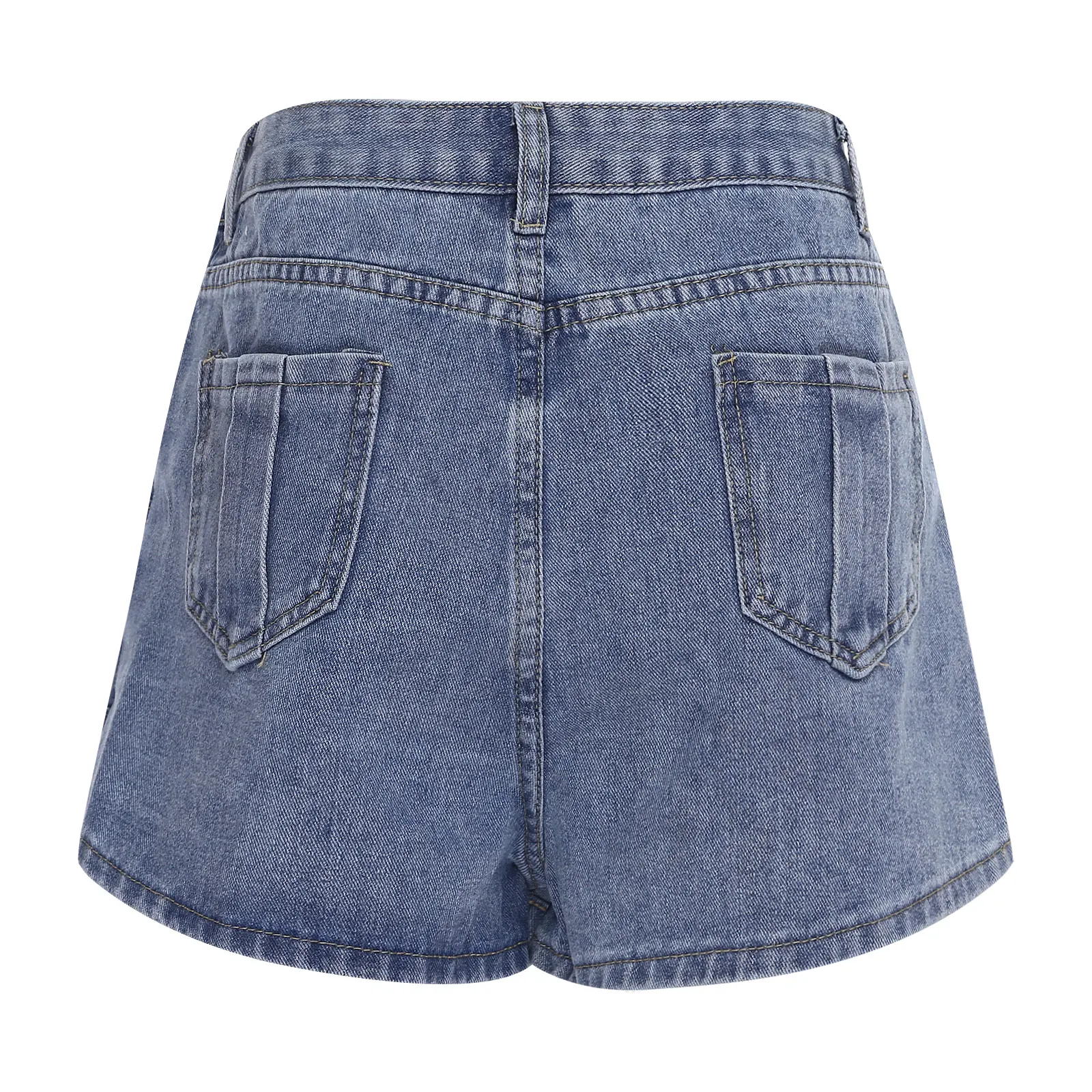 Casual Denim Culottes for Women High Waist Shorts with Front Irregular Overlay Stylish Skorts for Office And Weekend Wear