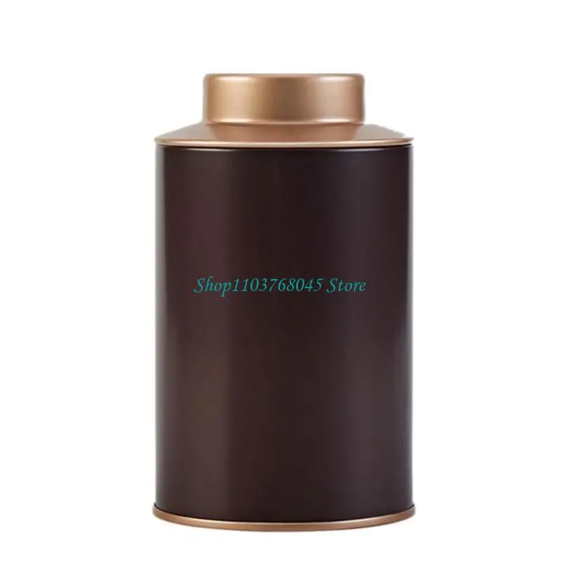 R53F Small Round Kitchen Canisters Empty Tinplate Tea Storage Containers Mini Portable Cookie Candy Box Tea Packagings Box