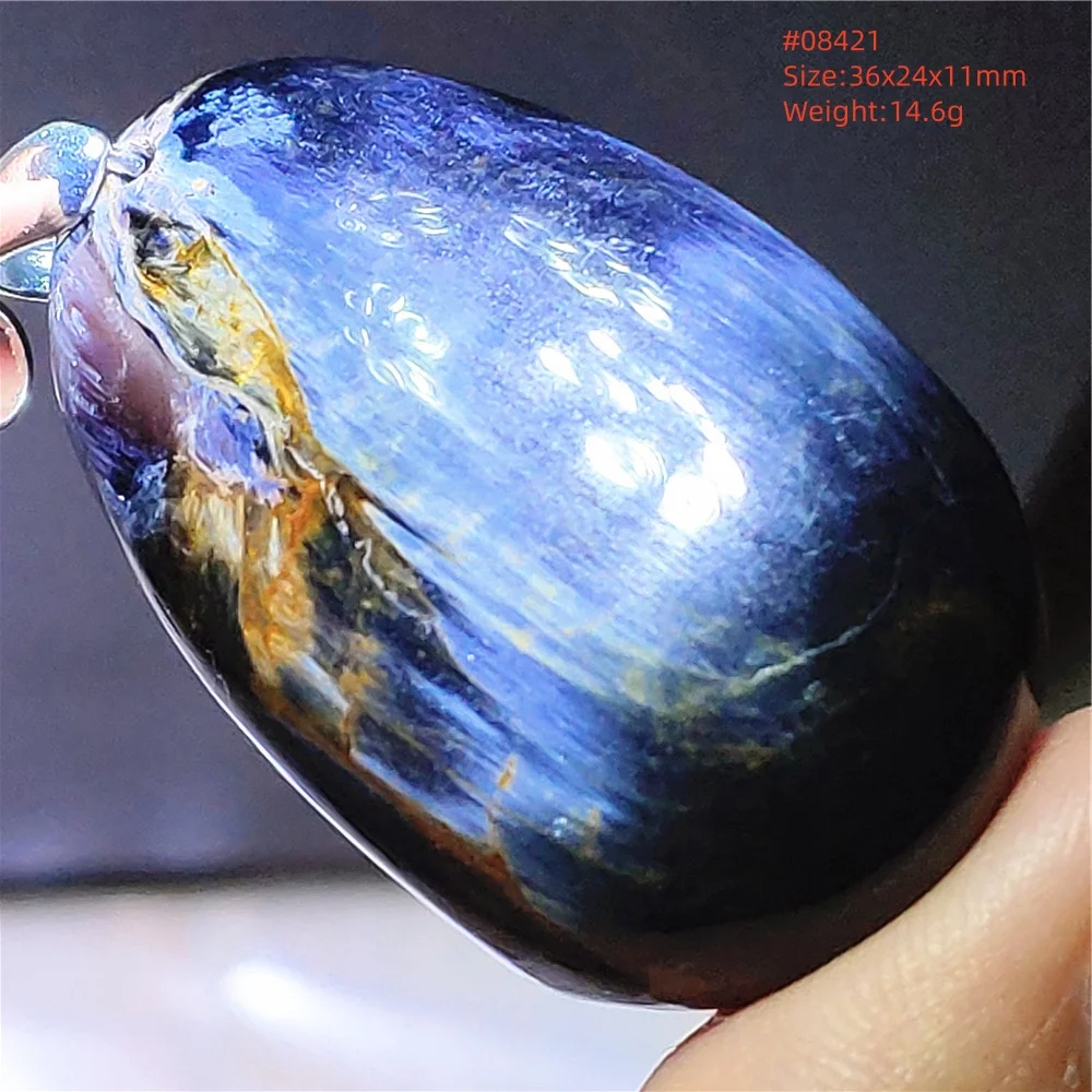 Natural Blue Pietersite Pendant Jewelry Yellow Petersite Gemstone Water Drop Namibia Women Men Necklace Fashion Cat Eye AAAAAA