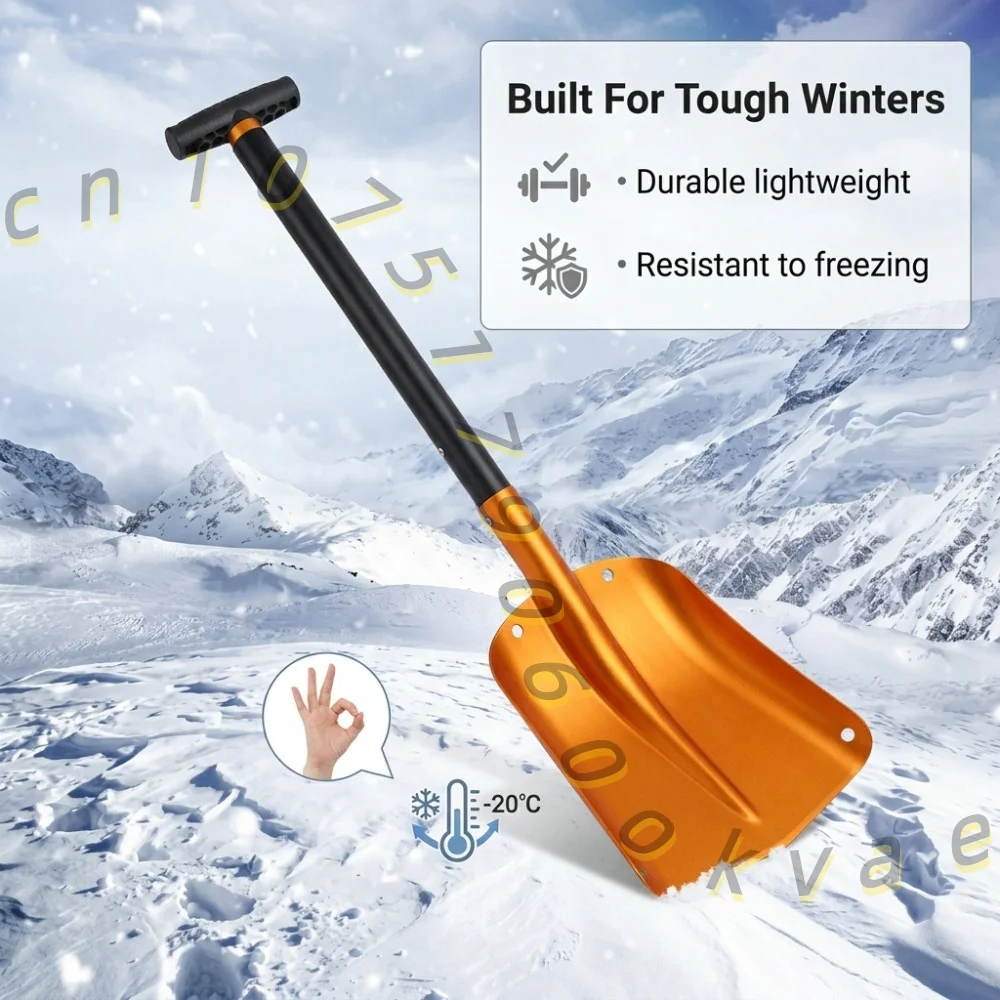 Telescopic Emergency Snow Shovel Lightweight Aluminum Alloy Car Shovel Detachable Digging Tool for Winter Travel