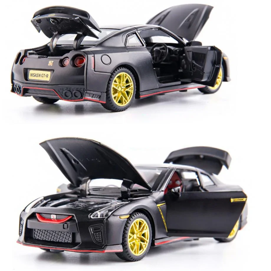 1:32 일본 슈퍼 스포츠카 메탈 모델 라이트 & 사운드 닛산 GTR R35 다이캐스트 후진 자동차 장난감 컬렉션 패션 오너먼트