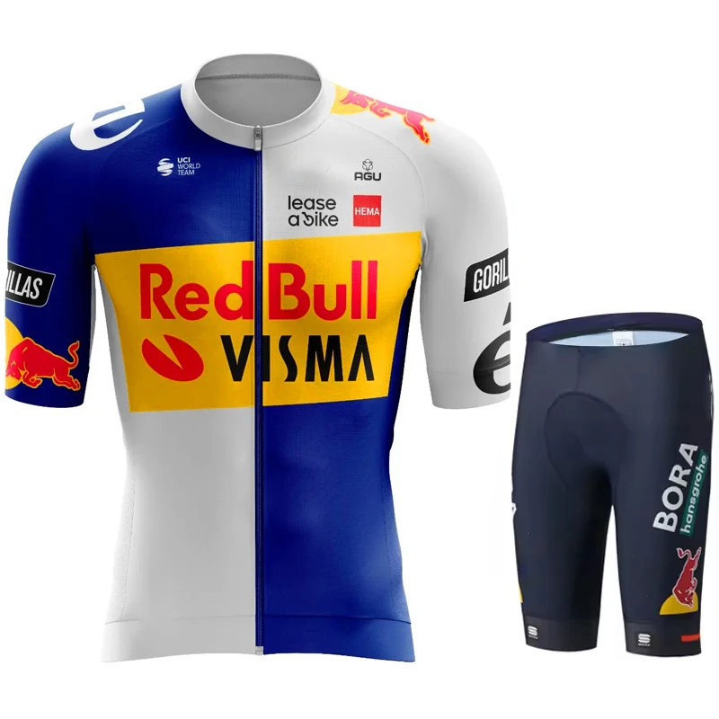 Cycling Clothing Man Laser Cut Clothes Jersey Men Set Road Bike Red Bull Uniform Mtb Mens Sets Summer 2025 Team Sports Men's Kit