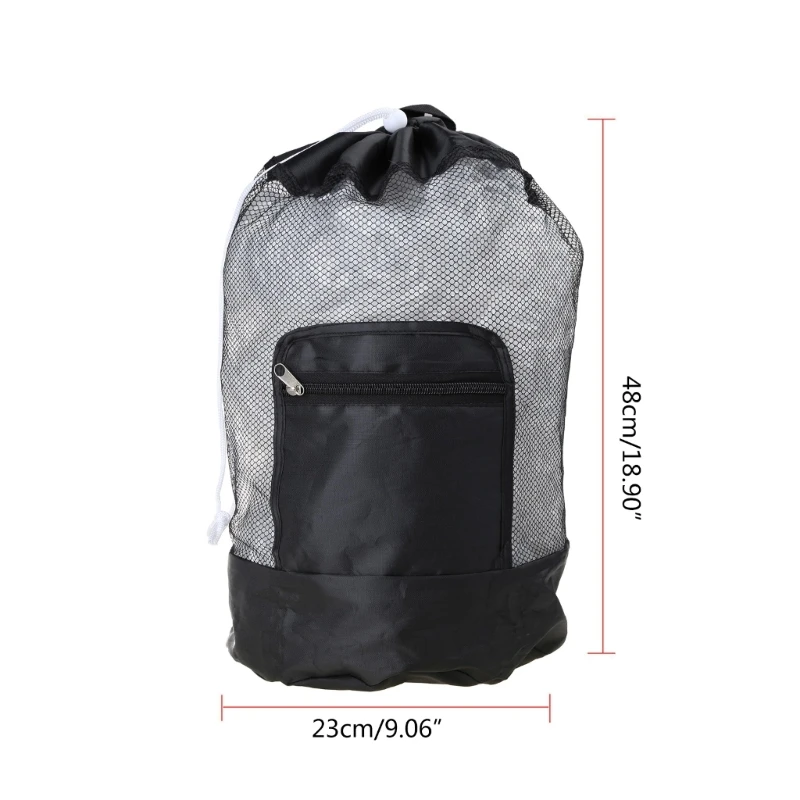 Saco armazenamento malha brinquedo piscina dobrável com alça ombro dupla preto vermelho azul durável mochila não