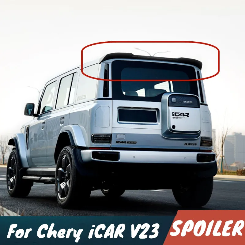 

Для Chery iCAR V23 Высокое качество АБС-пластик задняя крышка багажника спойлер крыло карбоновый черный тюнинг внешние аксессуары
