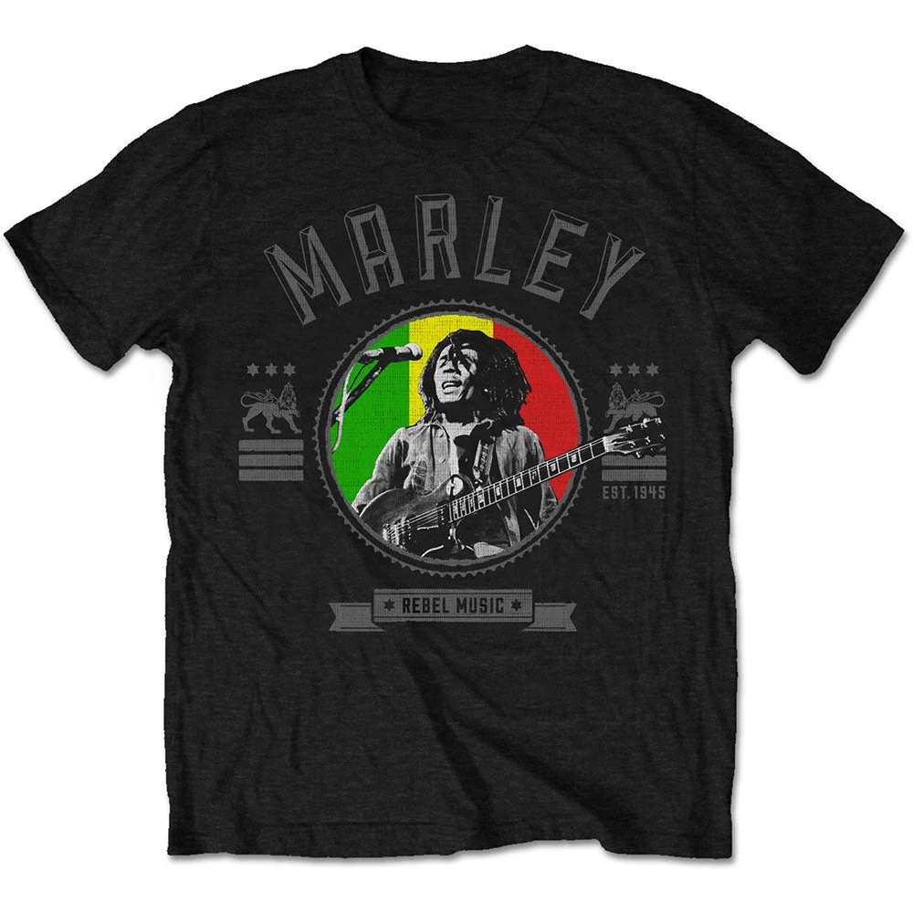 Rebel Music Seal Bob Marley Singer T-Shirt Cotton Graphic Tee Men Women Summer Streetwear