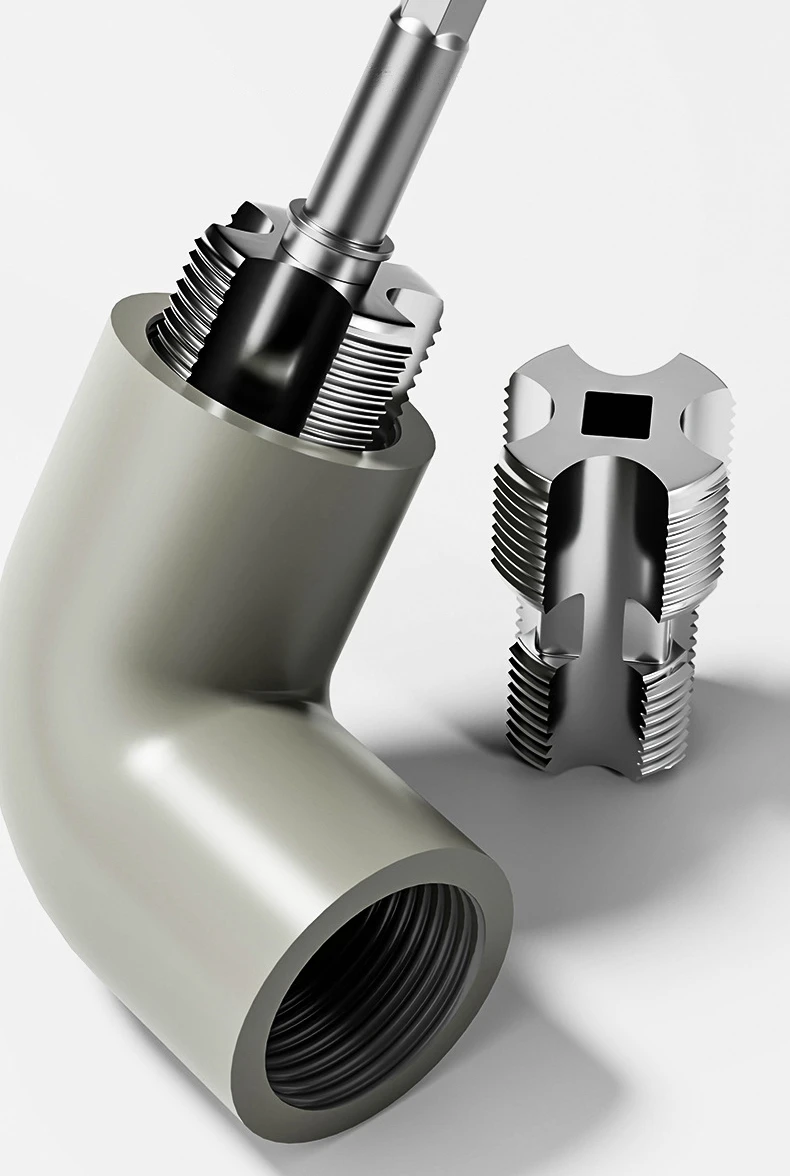 4/6-Points Double Head Water Pipe Inner Hole Wire Opener, Electric Drill Compatible Hexagonal Universal Water Pipe Tapping Tool