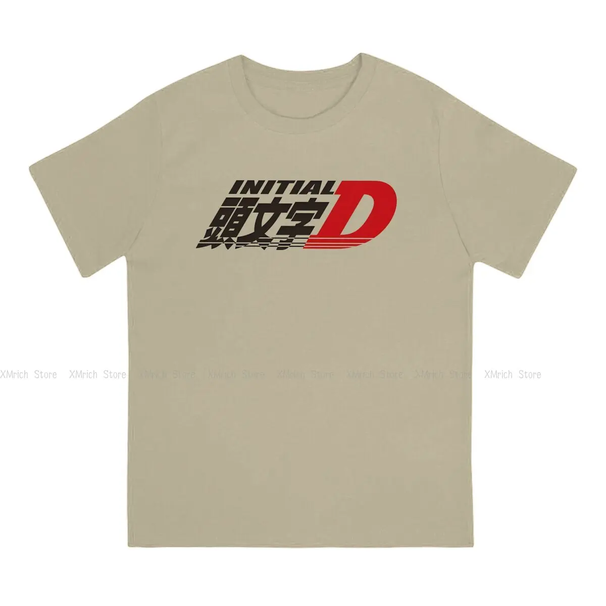 Men's T-Shirt Initial D Vintage Pure Cotton Tees Short Sleeve Initial D T Shirts Crewneck Tops Adult