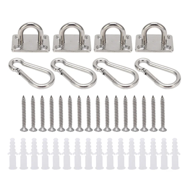 

ABFU-Wall Mounted Stainless Steel Square Heavy Duty Ceiling Hook Hook For Yoga Swings Hammocks Bracket Hardware Tool