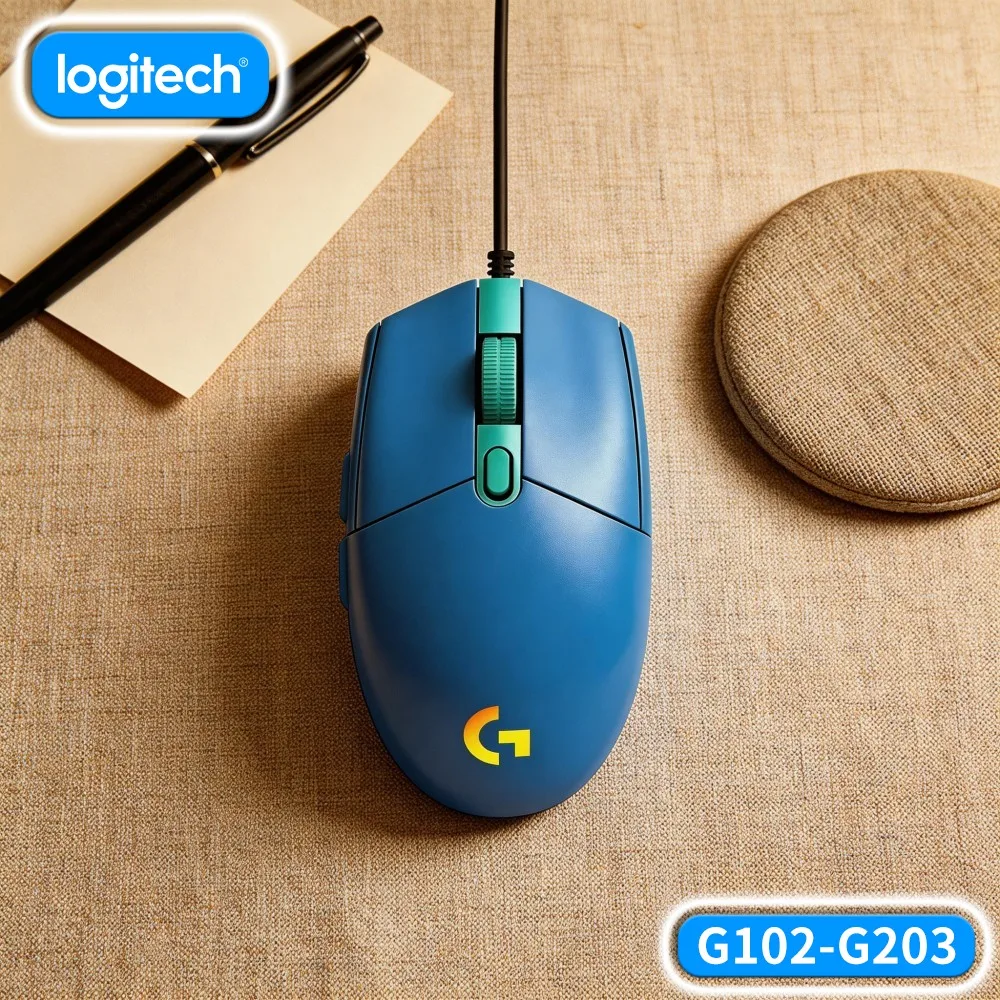 Logitech G203 LIGHTSYNC Gaming Mouse 8000 DPI Sensor RGB Backlight 6 Buttons 85g PC Mac Laptops Seamless Use