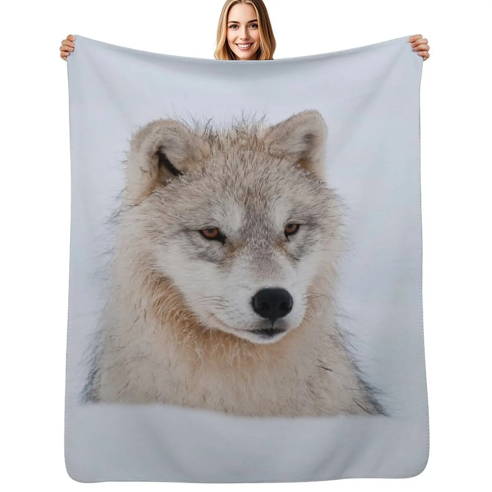 Arctic Wolf Throw Blanket All Season Soft Lightweight Blanket for Home