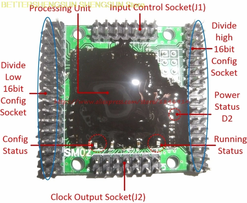 

Parallel control High precision clock signal pulse generator module High speed frequency division channel 200MHz