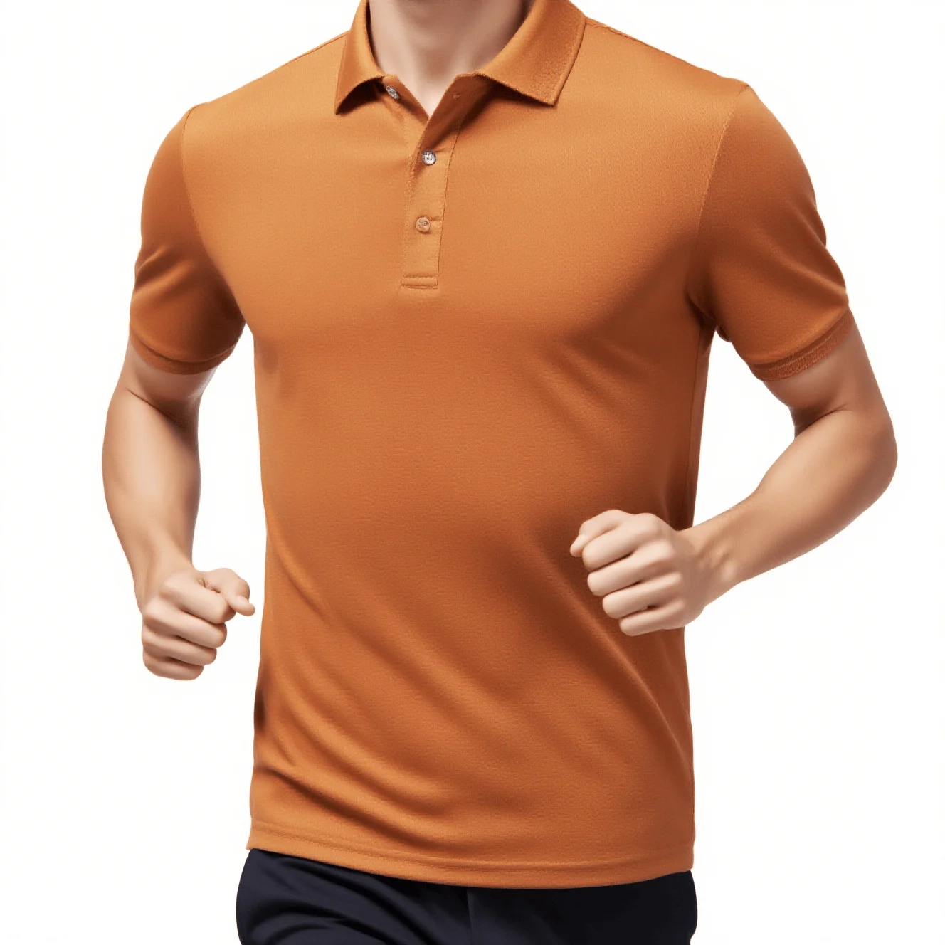

2025 New Men's Short Sleeve Solid Color Polo Shirt Breathable Comfortable Elastic Top New Arrivals Casual Business Style
