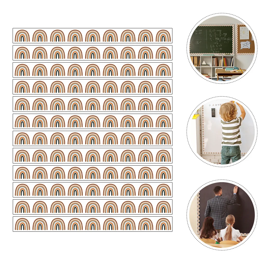 

12Pcs Magnetic Bulletin Board Borders Removable Decorative Trim for Blackboard Whiteboard Classroom Magnetic Whiteboard Border