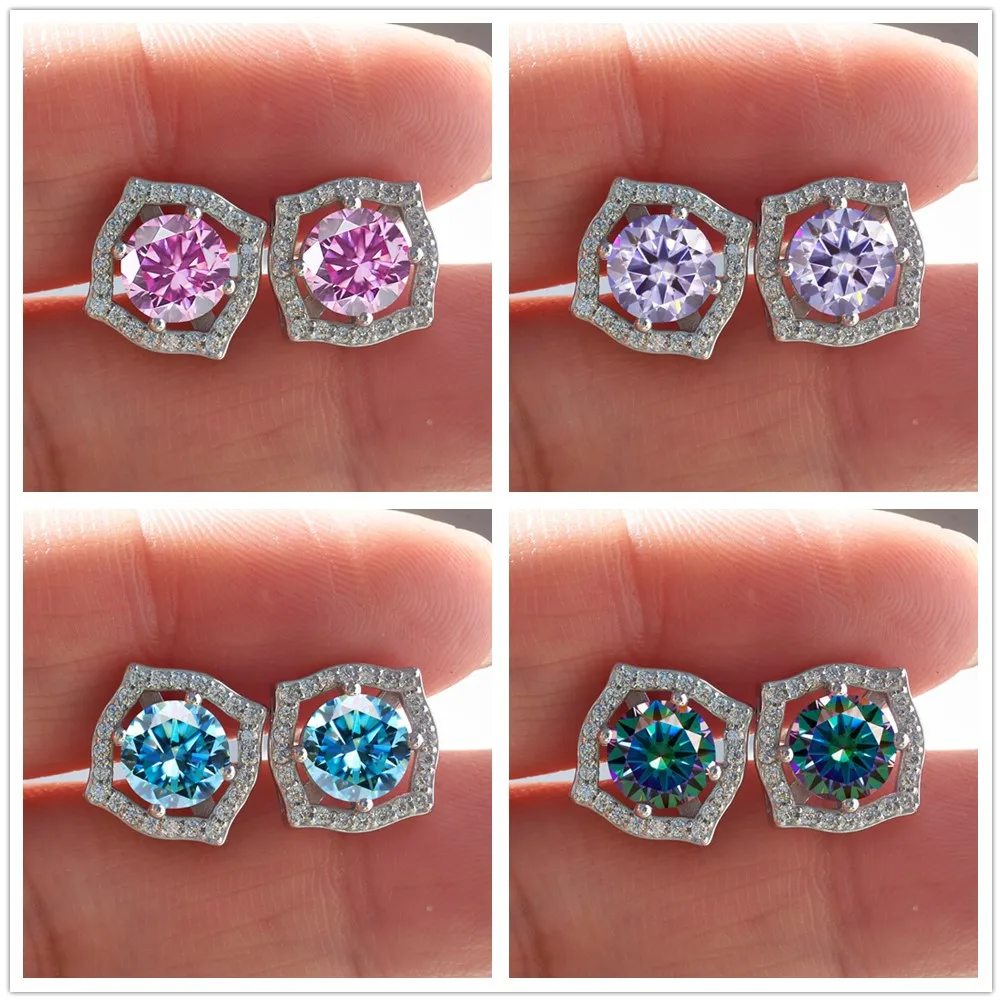 

1.0 carat D Color Moissanite Earrings For Women 925 Sterling Silver Ear Studs super Sparkling lab Diamond Wedding Fine Jewelry