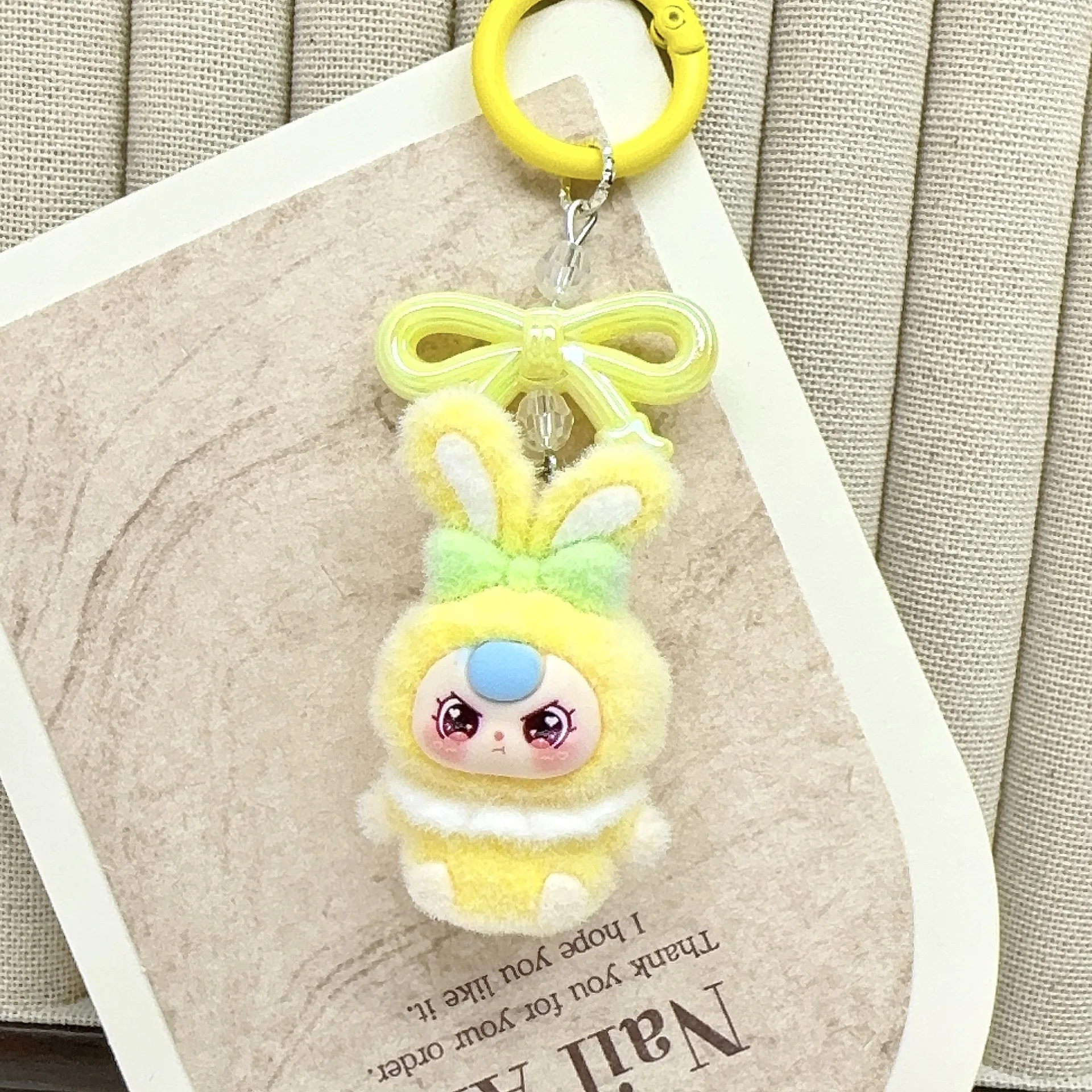 إكسسوارات لطيفة على شكل أرنب للأطفال بعمر 3 سنوات - سلسلة مفاتيح خرز كرتونية لطيفة، شماعة حقيبة، قلادة، إكسسوار، هدية صغيرة #5