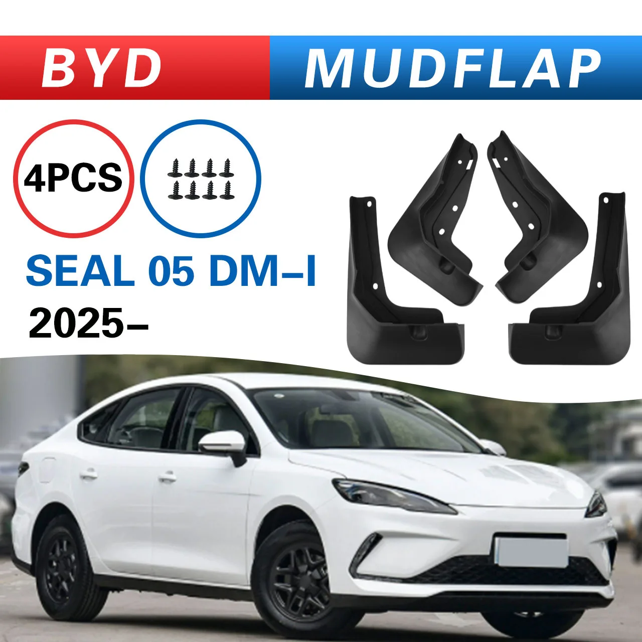 For BYD Seal 05 DM-i 2025 Model 4PCS Front Rear Mud Flaps Splash Guards Fender Mudguards Auto Accessories