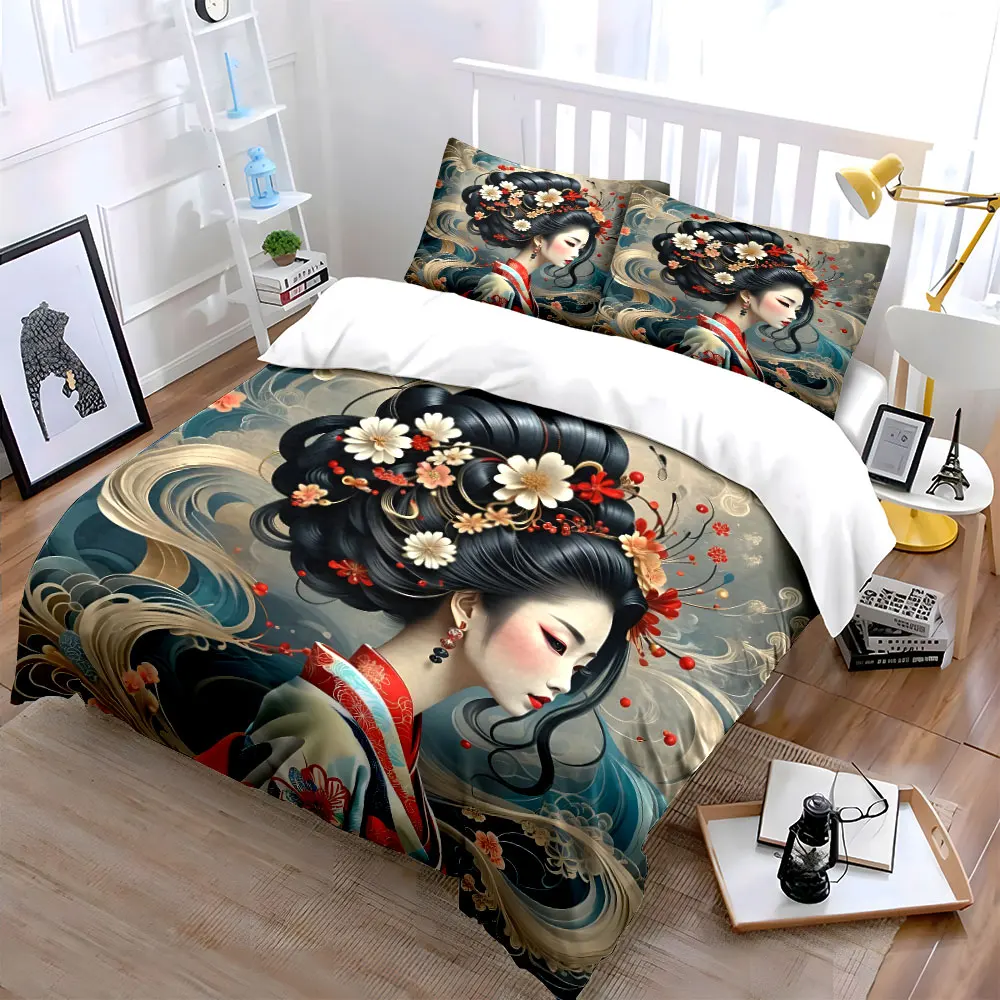 Traditional Hairpiece Kimono Set Multiple sizes kid's and adults' bedroom Exquisite 3PC bedding set, gift