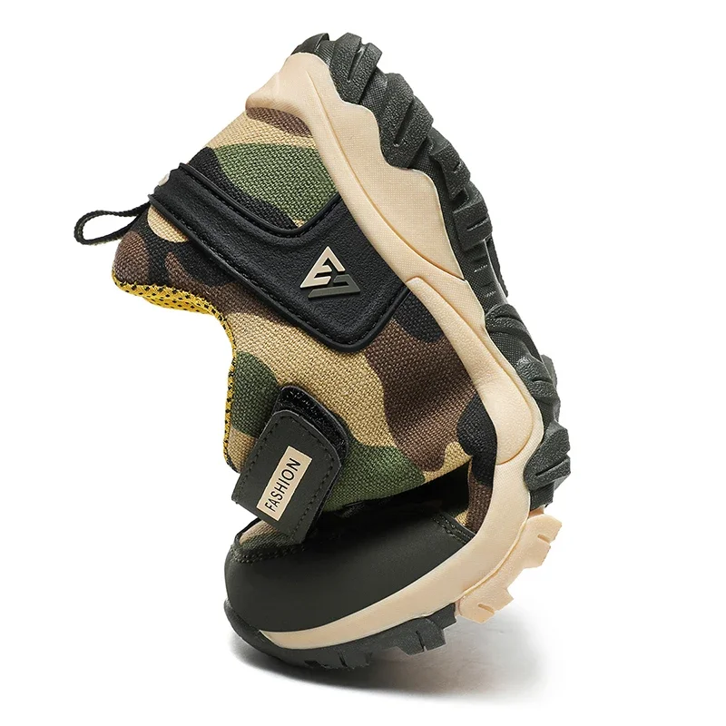 2024 New Children Camouflage Hiking Shoes Boys Outdoor Anti-slip Sneakers Student Kid Footwear Teenager Summer Winter Man Casual