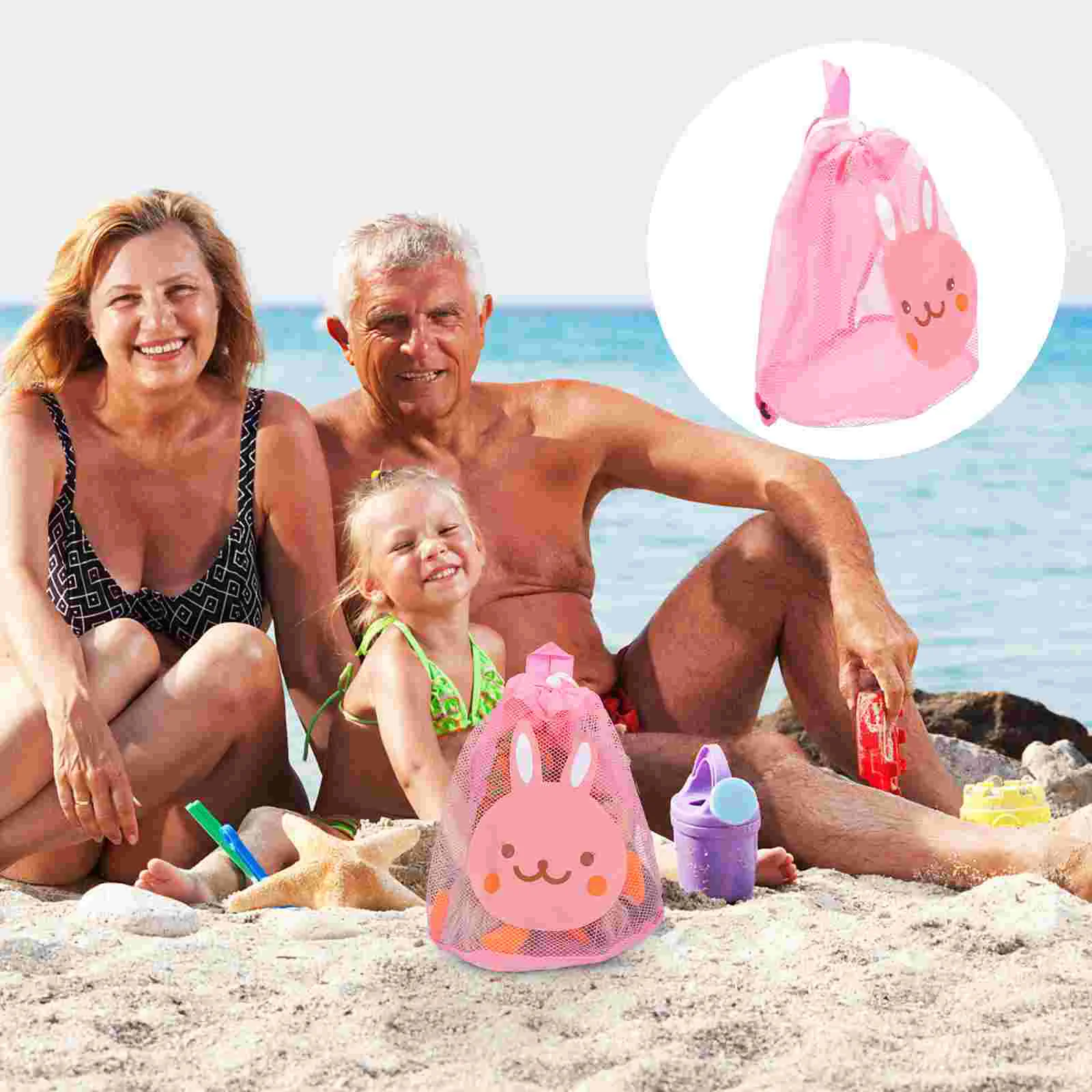 Mesh opbergtas Strandtassen Konijnenspeelgoed Hoge capaciteit Polyester Essentials voor kinderen Reizen Baby's