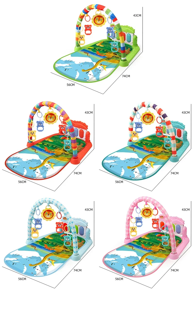 Hot Sell Functional Light & Music Fitness Rack Baby Gym Play Wholesale Kid Toddler Toys Piano Baby Mat For Children