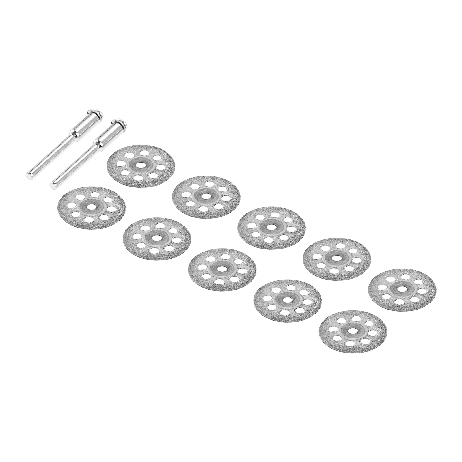 10pcs Diamond Cutting Wheel 22mm Cut Off Discs Coated with 2pcs Mandrel Fit for Dremel Rotary Tools DIY Cutting Sawing Carving