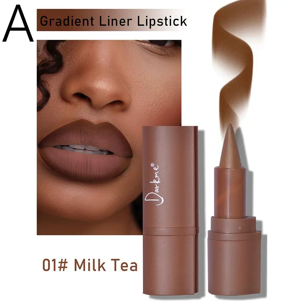 Lápiz labial de terciopelo, delineador de labios suave, maquillaje a prueba de manchas, tinte de labios resistente al agua, palo 3D marrón, contorno de labios desnudo, cosmético Pe Q9F0