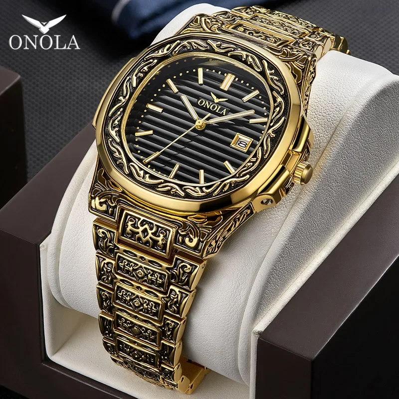 ONOLA 3808  Brand Luxury Classic Watch Male Fashion Cusual Quartz Wrist Best Watch Waterproof Vintage Simple Designer Men Watch