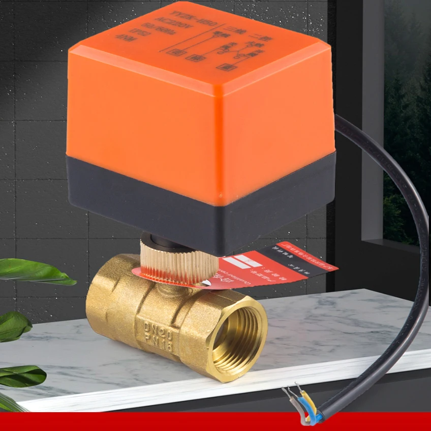 DN 25 PN 16 Programmable Water Control Shutoff  24vdc Electronic Motorized Brass Ball Valve with Actuator