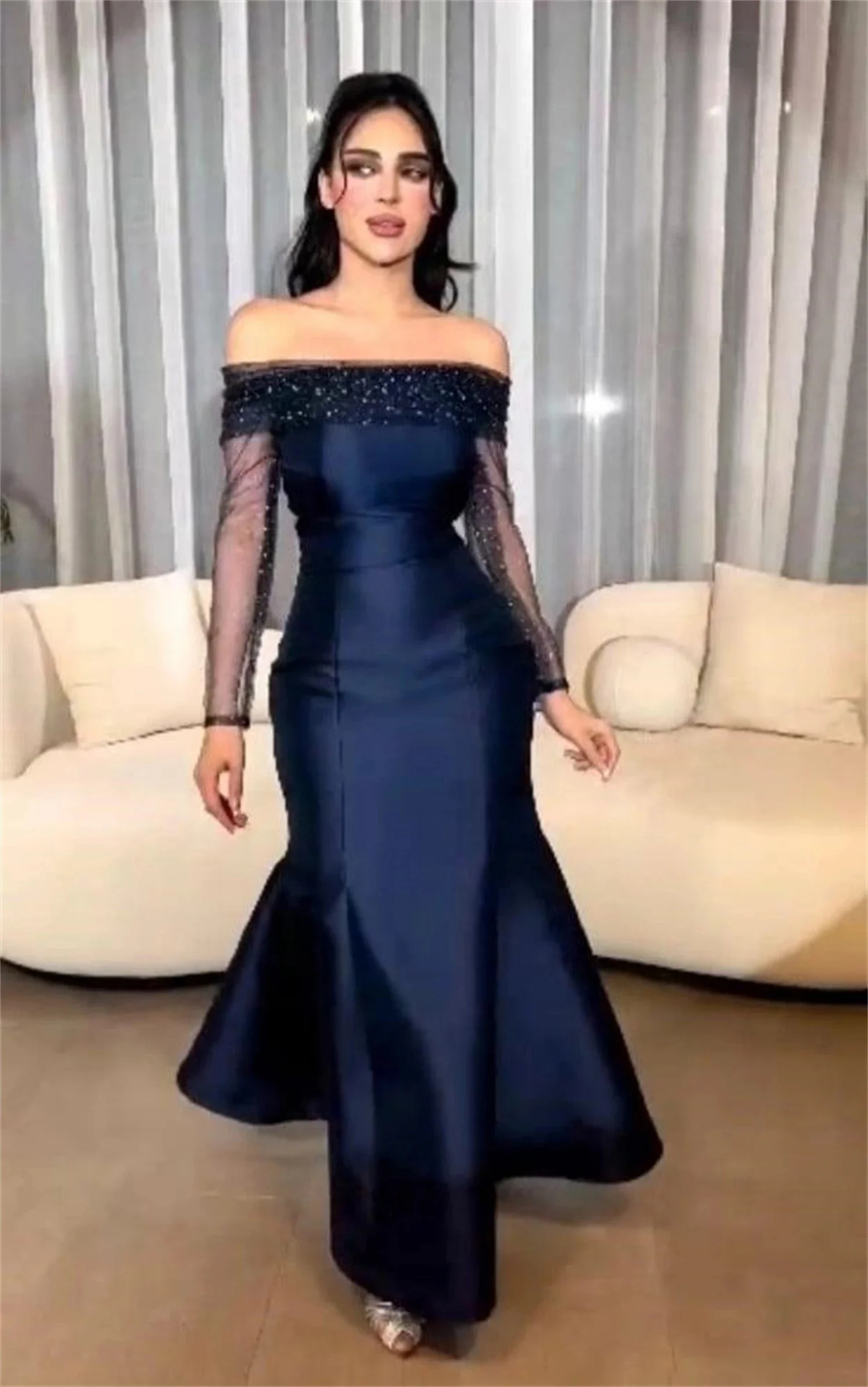 Frisado mangas compridas sob medida ocasião vestido de noite pastrol unisex jérsei retro dubai árabe saudita israel baile personalizado