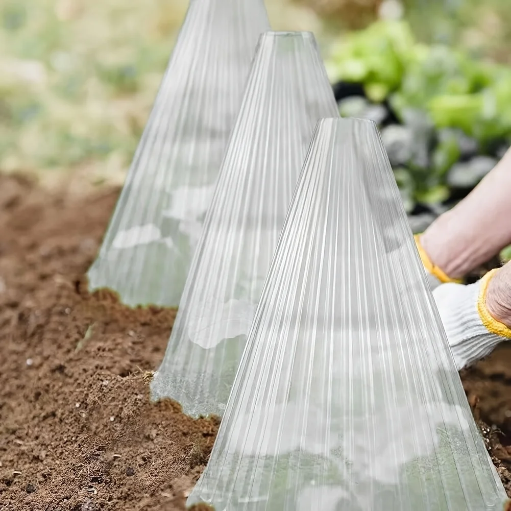 55 Stück Wiederverwendbare Transparente Kunststoff-Pflanzenschutzhauben, Gute Lichtdurchlässigkeit, Atmungsaktive Netz-Gartenabdeckungen für Setzlinge und Pflanzen – Detail 3