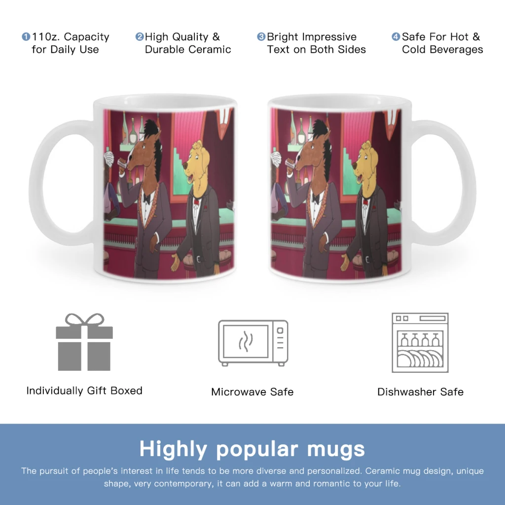 Anime B-BoJack H-Horsemans Free shipping Coffee Mug Custom Tea Cup Black Milk Beer Mugs Lovers Friends Gifts