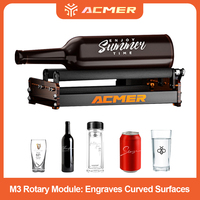 ACMER M3 Rotary Roller Y-axis 360° Rotating Compatible with 95% Laser Engraver 6-164mm Engraving Diameter For Cylindrical Object