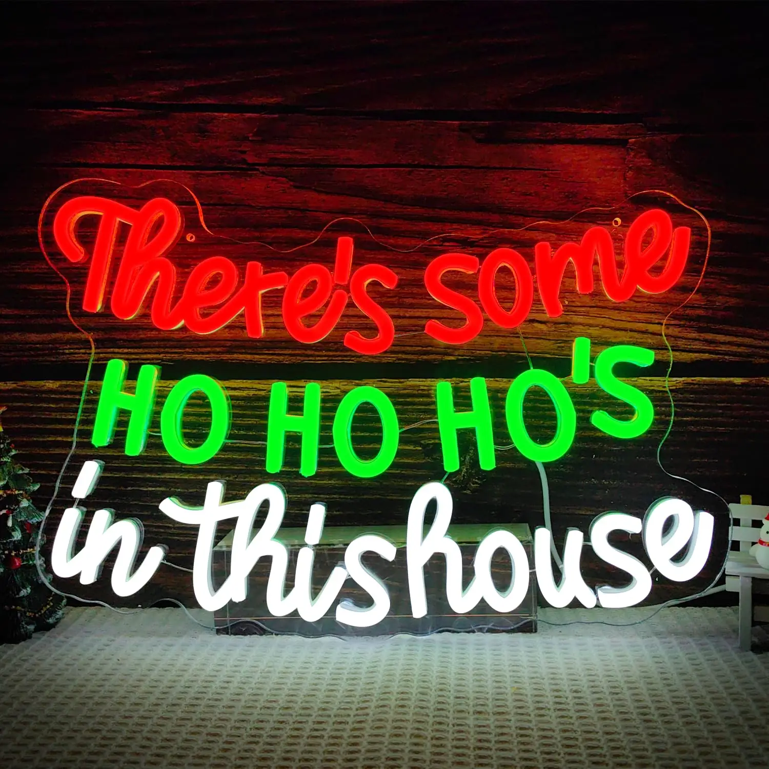 

Рождественская неоновая вывеска Ho Ho Ho Ho с регулируемой яркостью Переключатель «Как Хо Хо Хо Хос» в этом доме Светящаяся вывеска для рождественского подарка Спальня Магазин