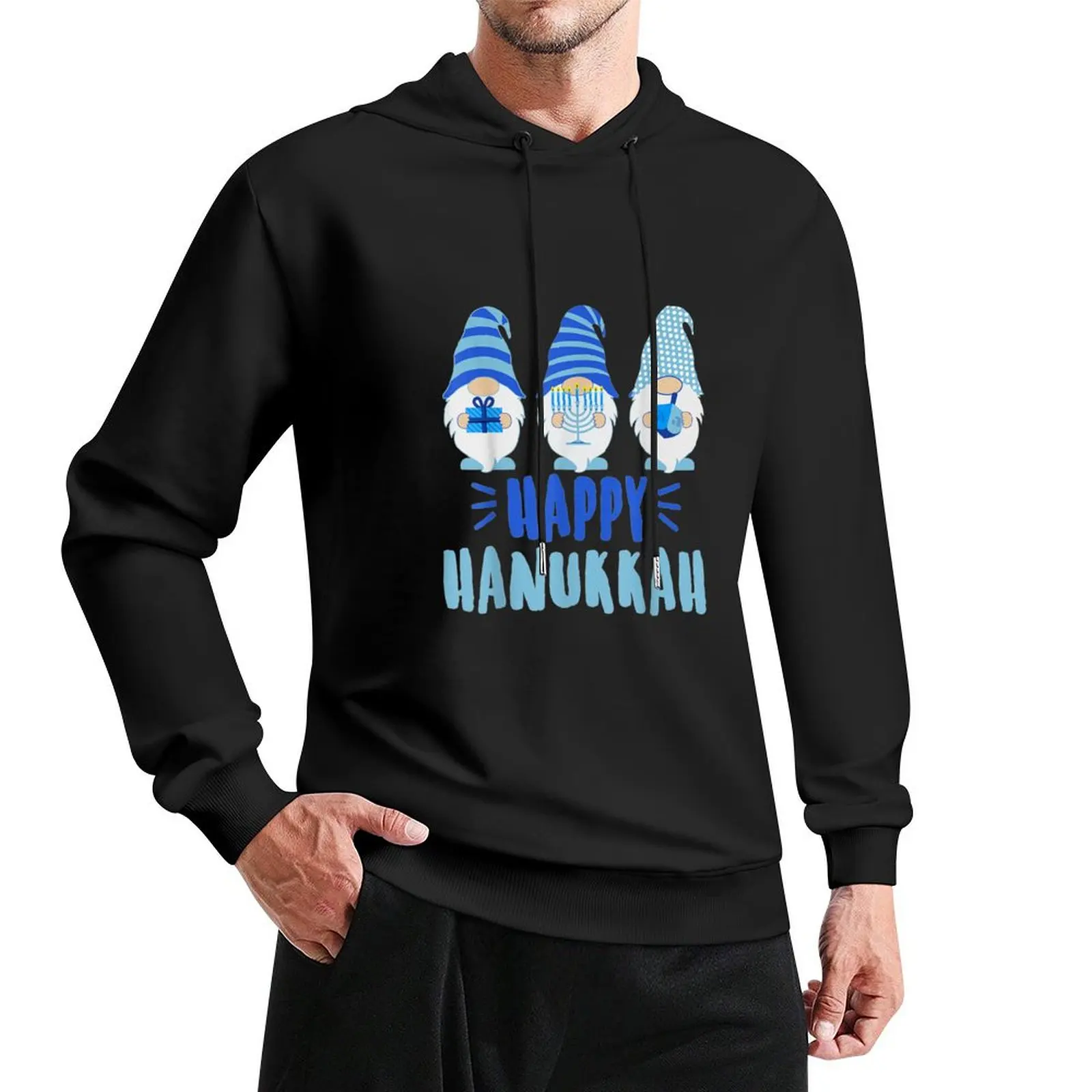 

Tu Happy Hanukkah 2020 Gnome Menorah Dreidel Pullover Hoodie autumn clothes korean clothes pullover hoodies