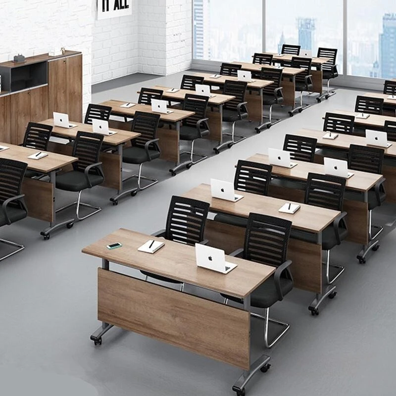 Free combination long table conference table and chair staff training office double desk chair folding study room desk