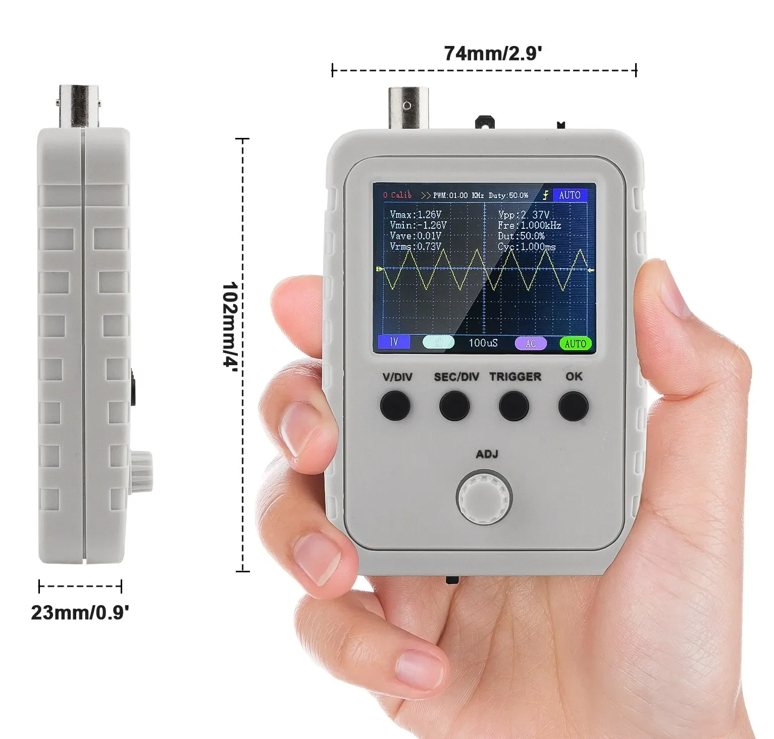 Inch TFT Digital Oscilloscope Portable European and American Standards Electronic Component Tester