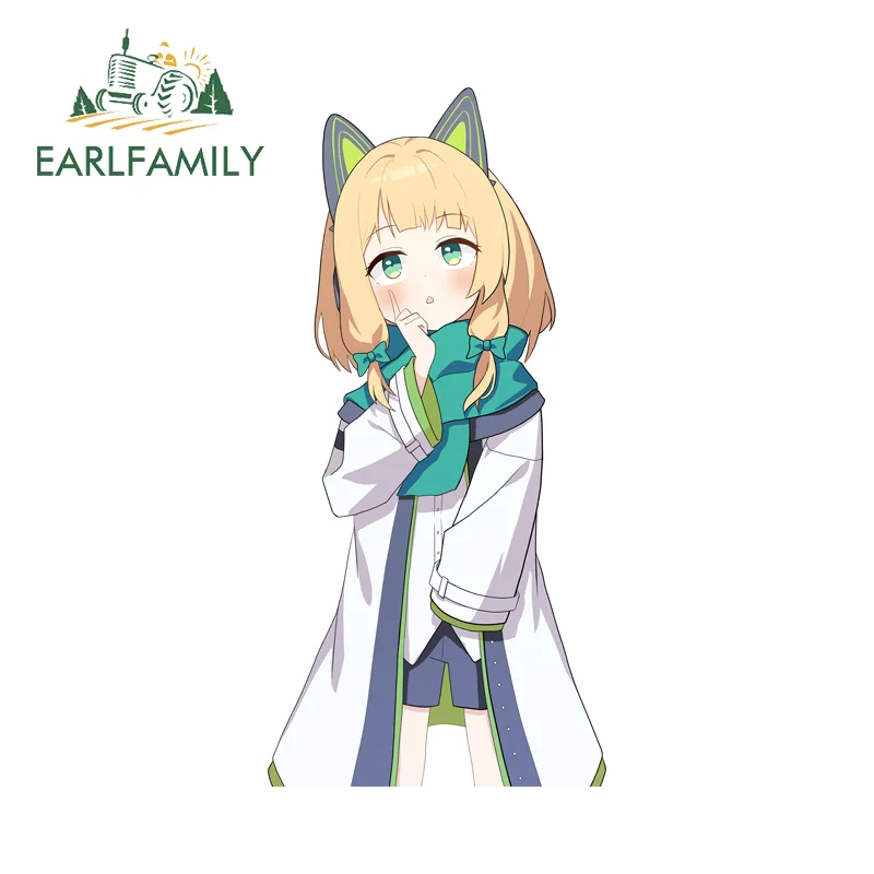 EARLFAMILY Saiba Midori Car Stickers Cute Cartoon Windshield Decal Occlusion Scratch Suitable For Refrigerator Computer Cooler