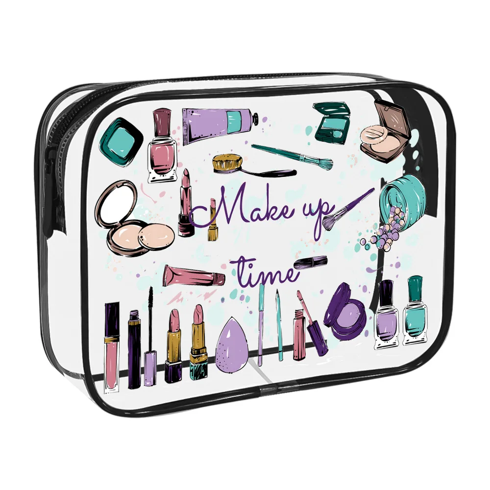 1PC Clear Makeup Bag Travel Toiletry Bag Pouch Cosmetics Cosmetic Bag Transparent TSA Wash Organizer Zipper Handbag