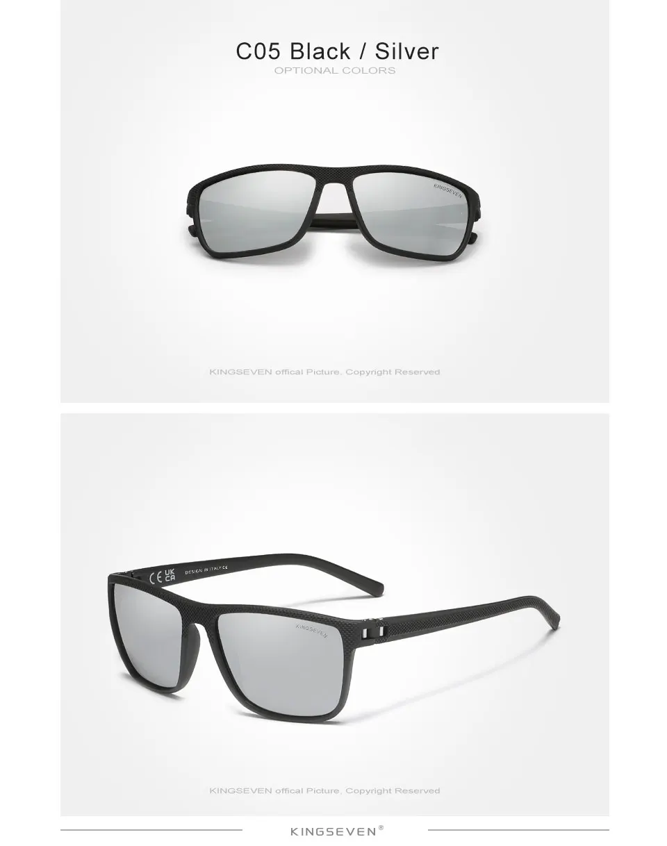 KINGSEVEN NEUE Polarisierte Sonnenbrille für Damen, quadratischer Rahmen, Sonnenbrille für Herren, LC755, Outdoor-Reise – Detail 5