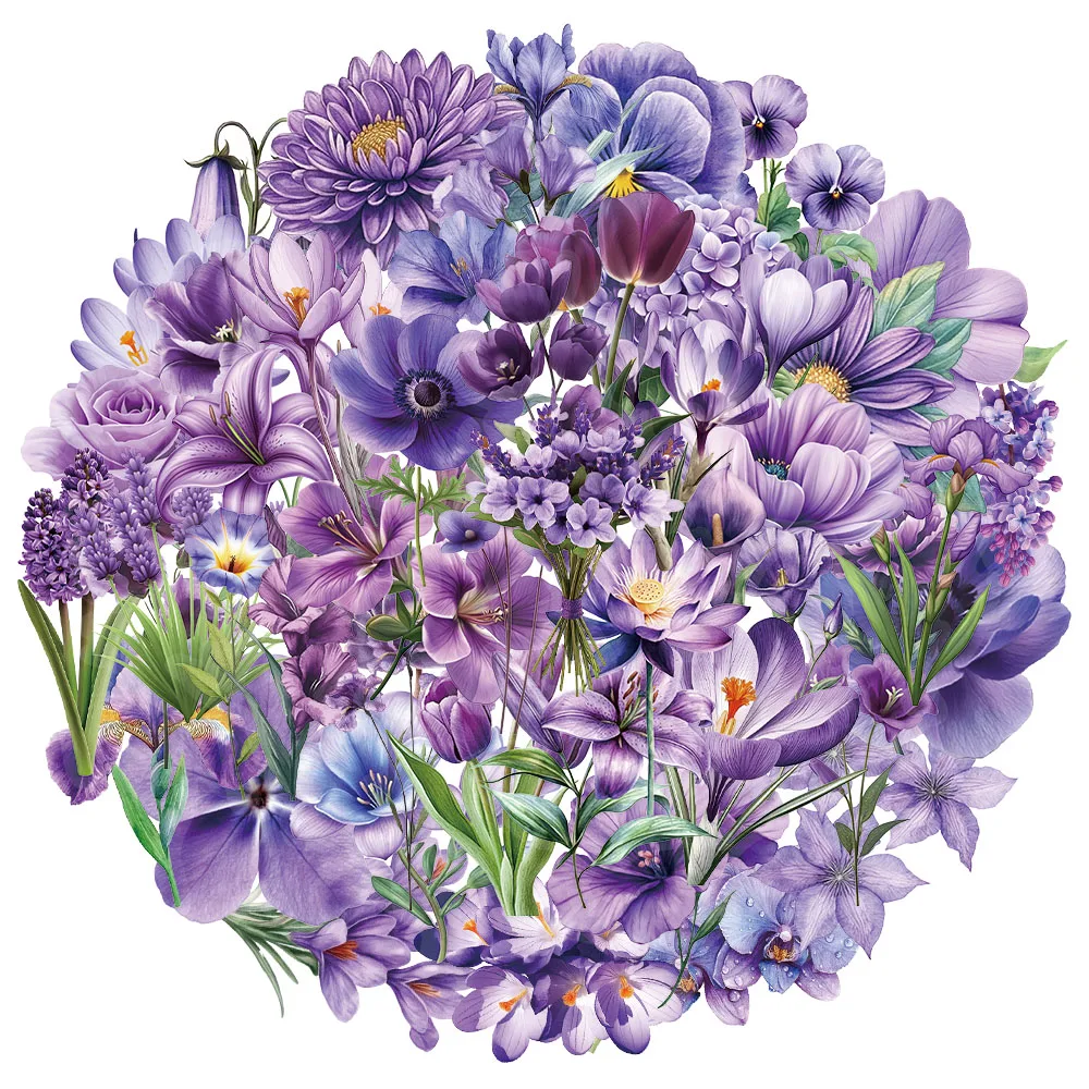 50PCS Purple Flower…