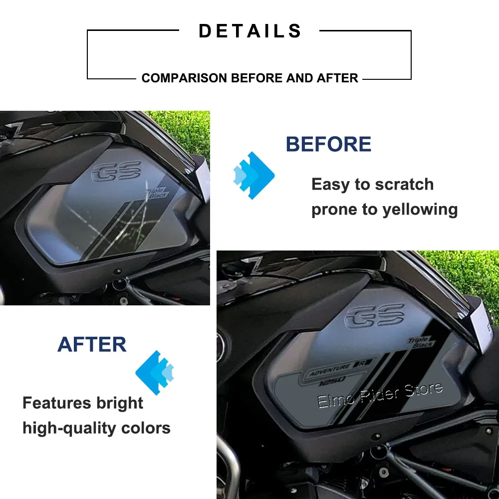 R1250GS Adv Triple Black 2023 Tank Waterproof Anti-scratch Motorcycle Protector Sticker For BMW R 1250 GS Adventure