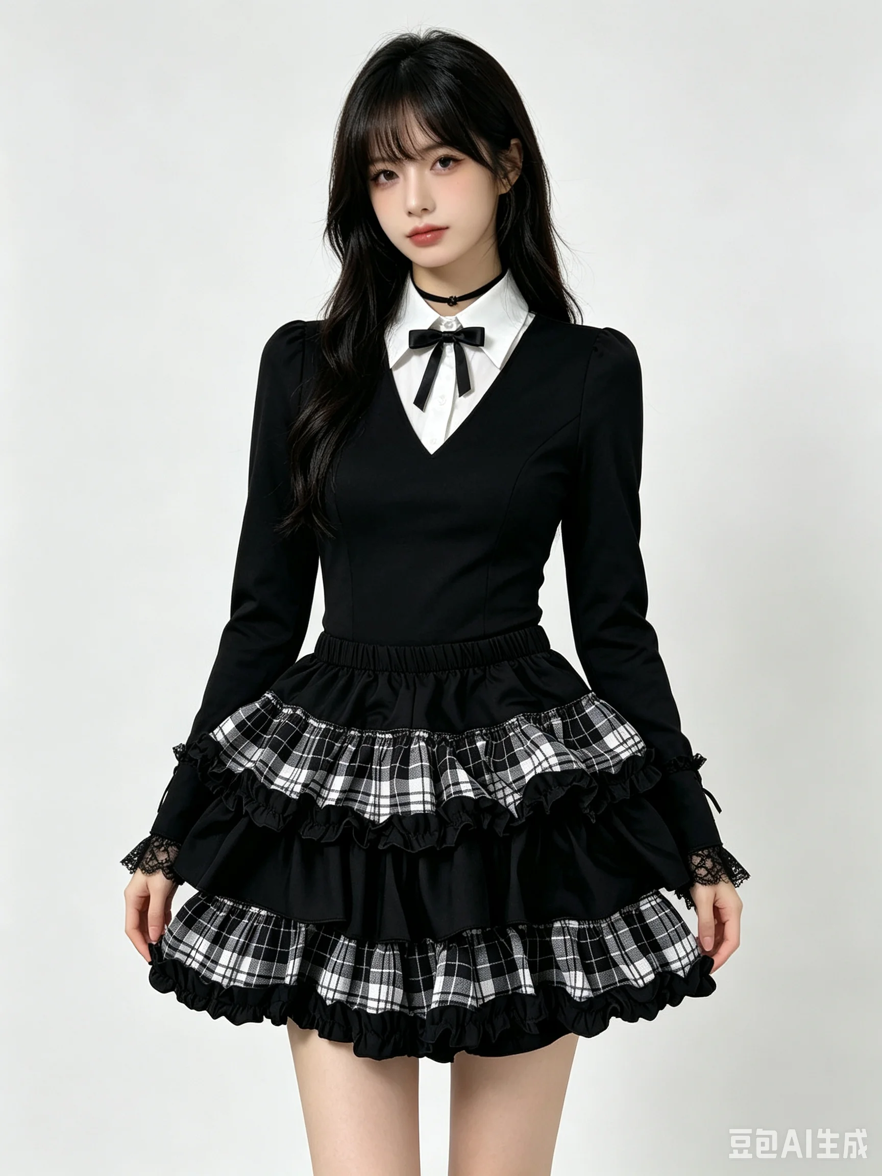 Y2K Preppy Coquette Tiered Plaid Cake Mini Skirt Color Options Elastic Waist Built-in Safety Liner Women Flowy Short Skirt Punk