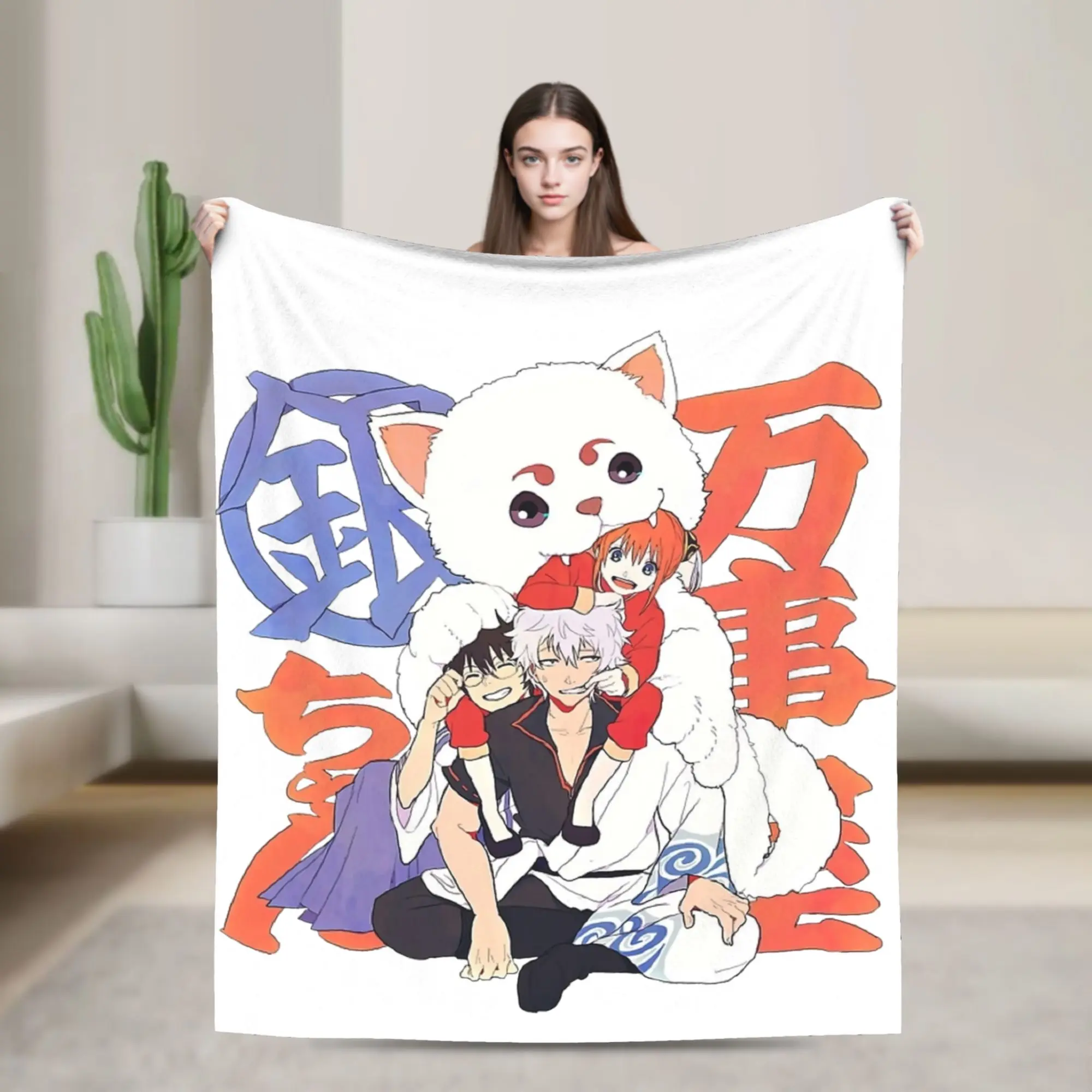 Gintamas Gintoki s Witty Chaos Yorozuya Blankets Flannel Spring Autumn  Portable Soft Throw Blankets for Bed Office Rug Piece