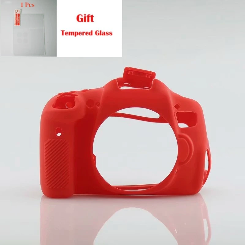 For Canon EOS 750D camera silicone sleeve 750D Protection Accessories Rubber Cover Skin Camera Case + free tempered film