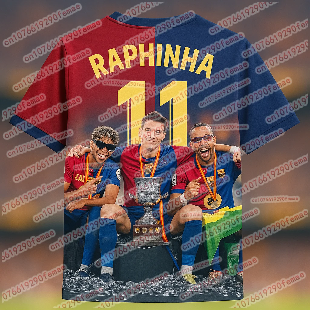 

Summer Hot Selling Rapphinha Football Player 3D Printed limited Edition Commemorative Football jersey Outdoor Sports Jersey