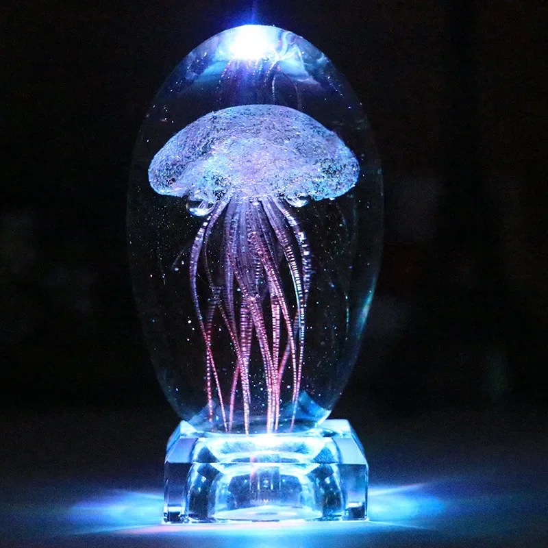 

Creative jellyfish lamp, crystal tabletop decoration, handicrafts, birthday gift for girls